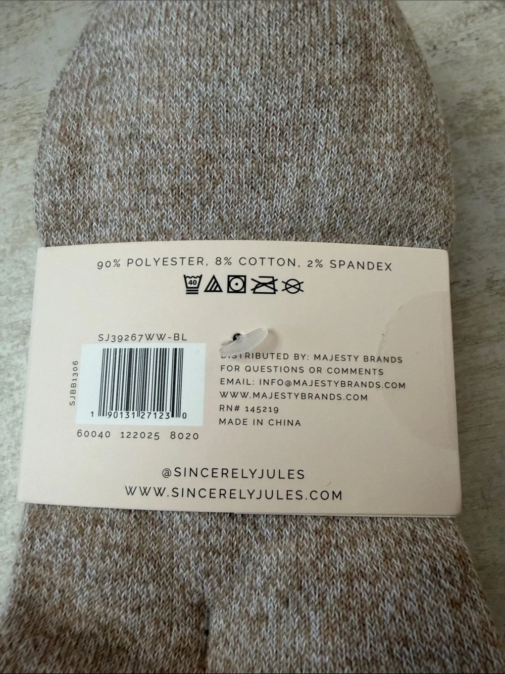 Sincerely Jules Light Blue, cream & tan marled Quarter Socks - 6 Pack